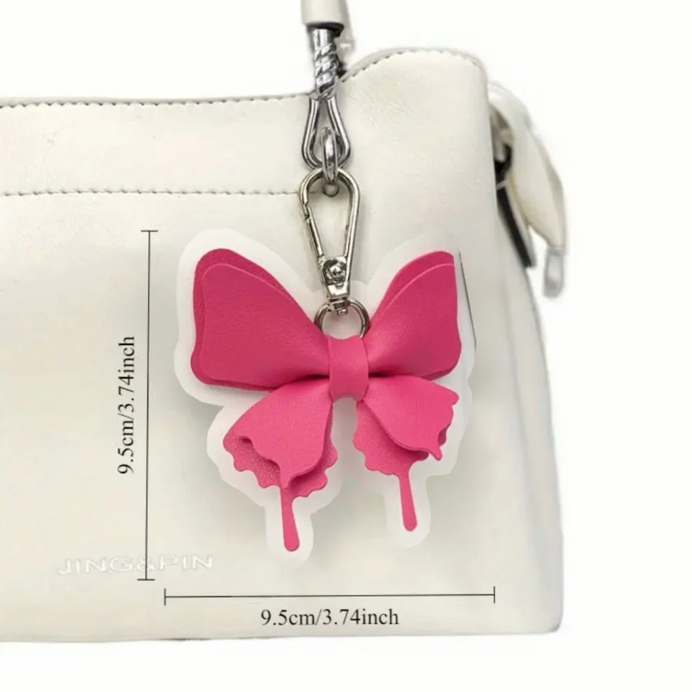 Pink Butterfly Keychain, NEW, Rose Red